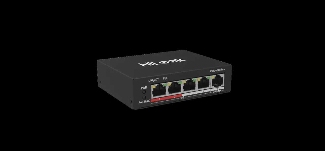 Hikvision, Hikvision 4 Port Fast Ethernet Unmanaged POE Switch (NS-0105P-35)