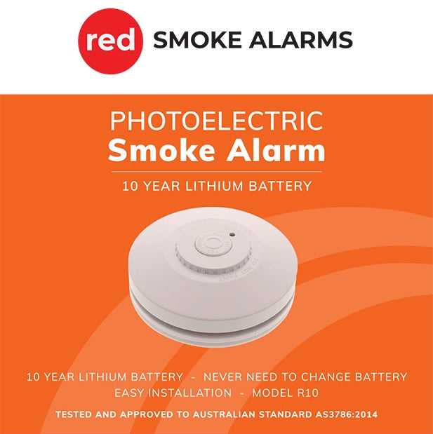 Red Smoke Alarms, Red Smoke Alarms 10 year battery stand-alone smoke alarm (R10)