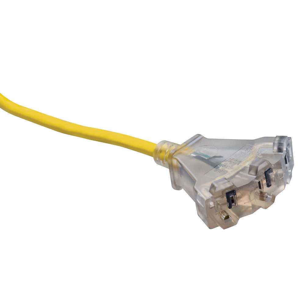 Southwire, Southwire 4188SW8802 12/3 50' SJTW TRI-SOURCE Yellow Extension Cord W/Lighted End