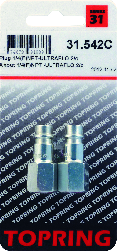 Topring, Topring 542C Plug (Ultraflo) 1/4(F)Npt 2Pcs/C