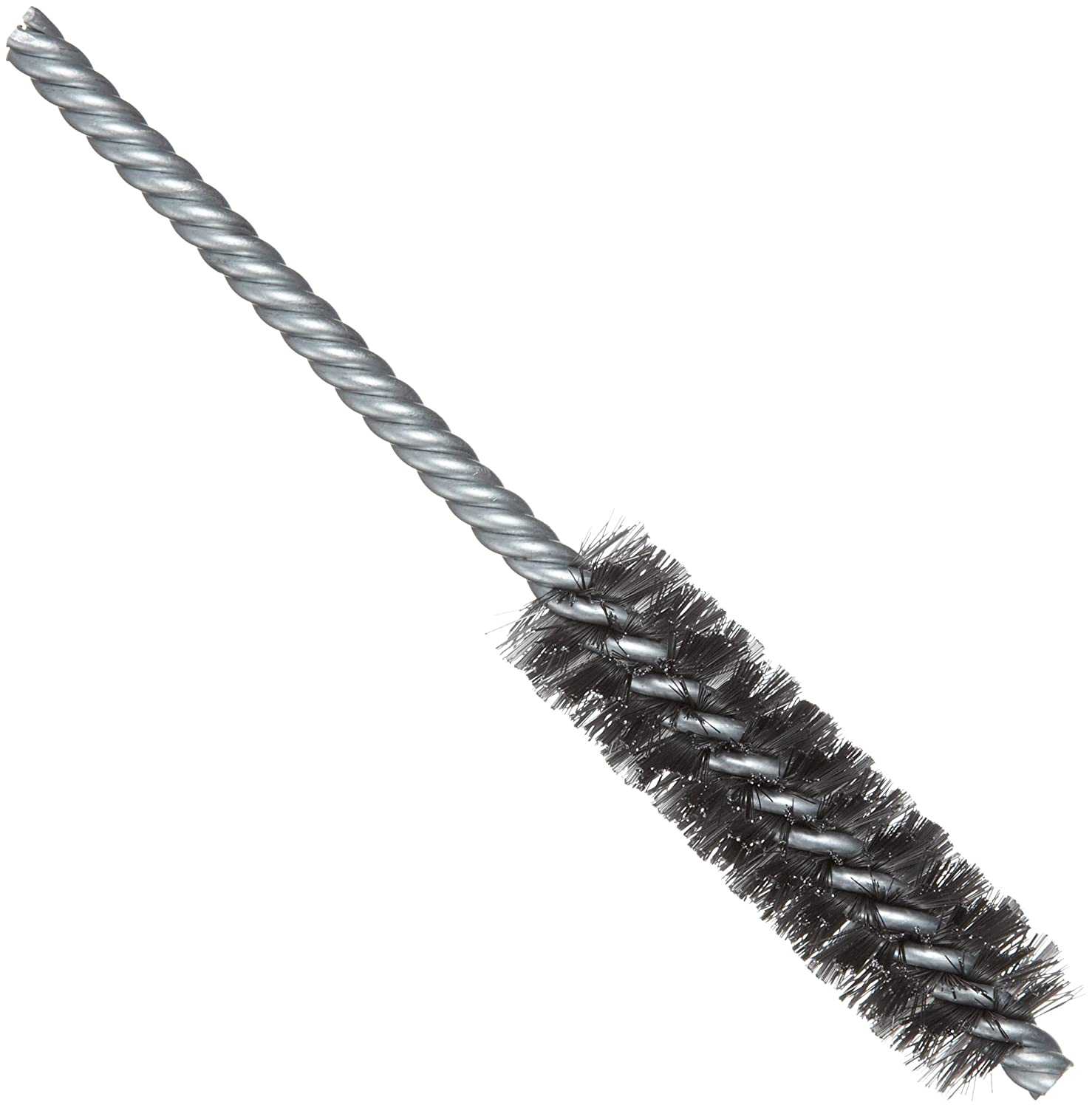 Weiler, Weiler 21110 0.006" Wire Size. 3/4" Diameter. 5-1/2" Length. Steel Bristles. Double Stem Double Spiral Power Tube Brush