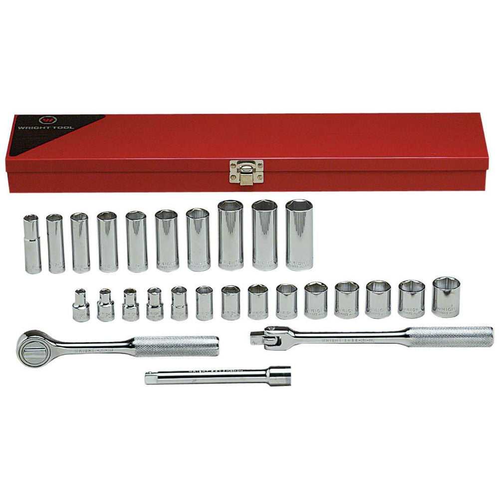 Wright Tool, Wright Tool 377 27 Piece 3/8" Drive 6 Point Standard And Deep Metric Socket Set