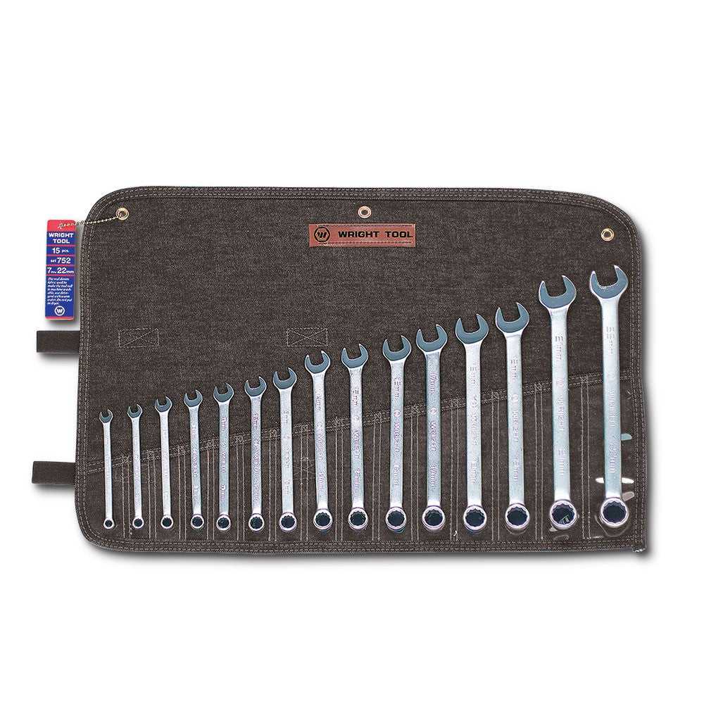 Wright Tool, Wright Tool 752 Combination Wrench 15 Piece Set 12 Point 7mm - 22mm