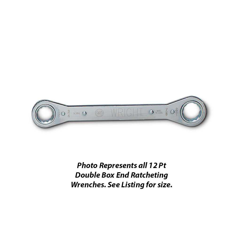 Wright Tool, Wright Tool 9386 Ratcheting Double Box End Laminated Wrench 3/4", 7/8"